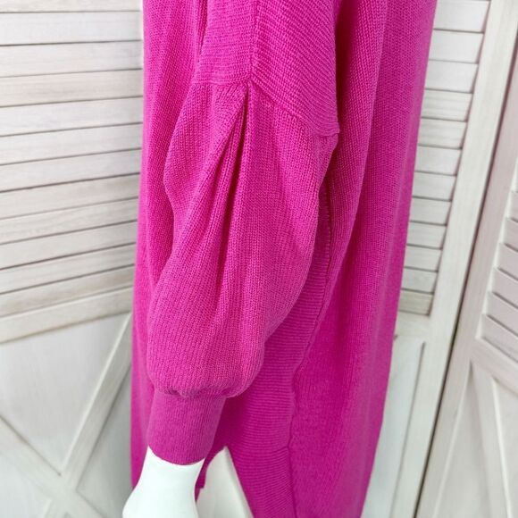Express Drop Shoulder Circle Hem Oversized Tunic Sweater Pink Small - Picture 6 of 13